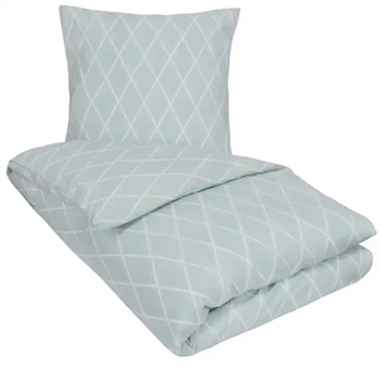 Billede af Sengetøj 200x220 cm - Karen blåt sengetøj - Mønstret dobbelt dynebetræk - 100% Bomuld - Nordstrand Home hos Shopdyner.dk